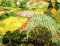 van gogh Field with Poppies Art A4 Photo Print