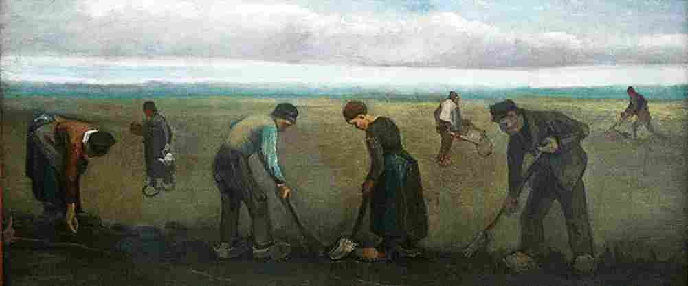 van gogh Peasants Planting Potatoes main Art A4 Photo Print