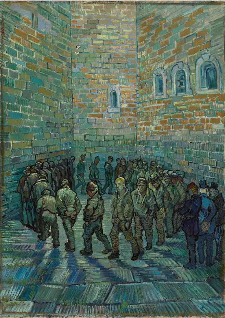 van gogh Prisoners Exercising 2 A4 Photo Print