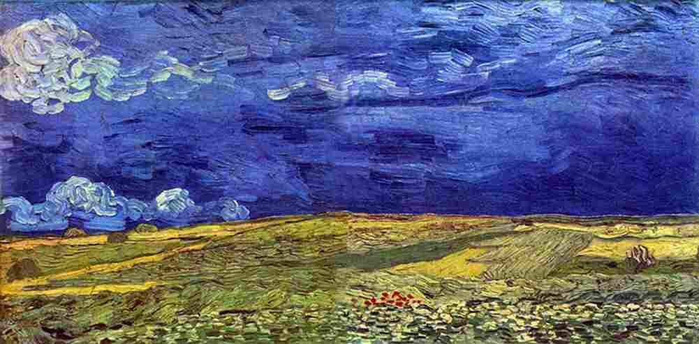 van gogh Wheatfield Under Clouded Sky main Art A4 Photo Print