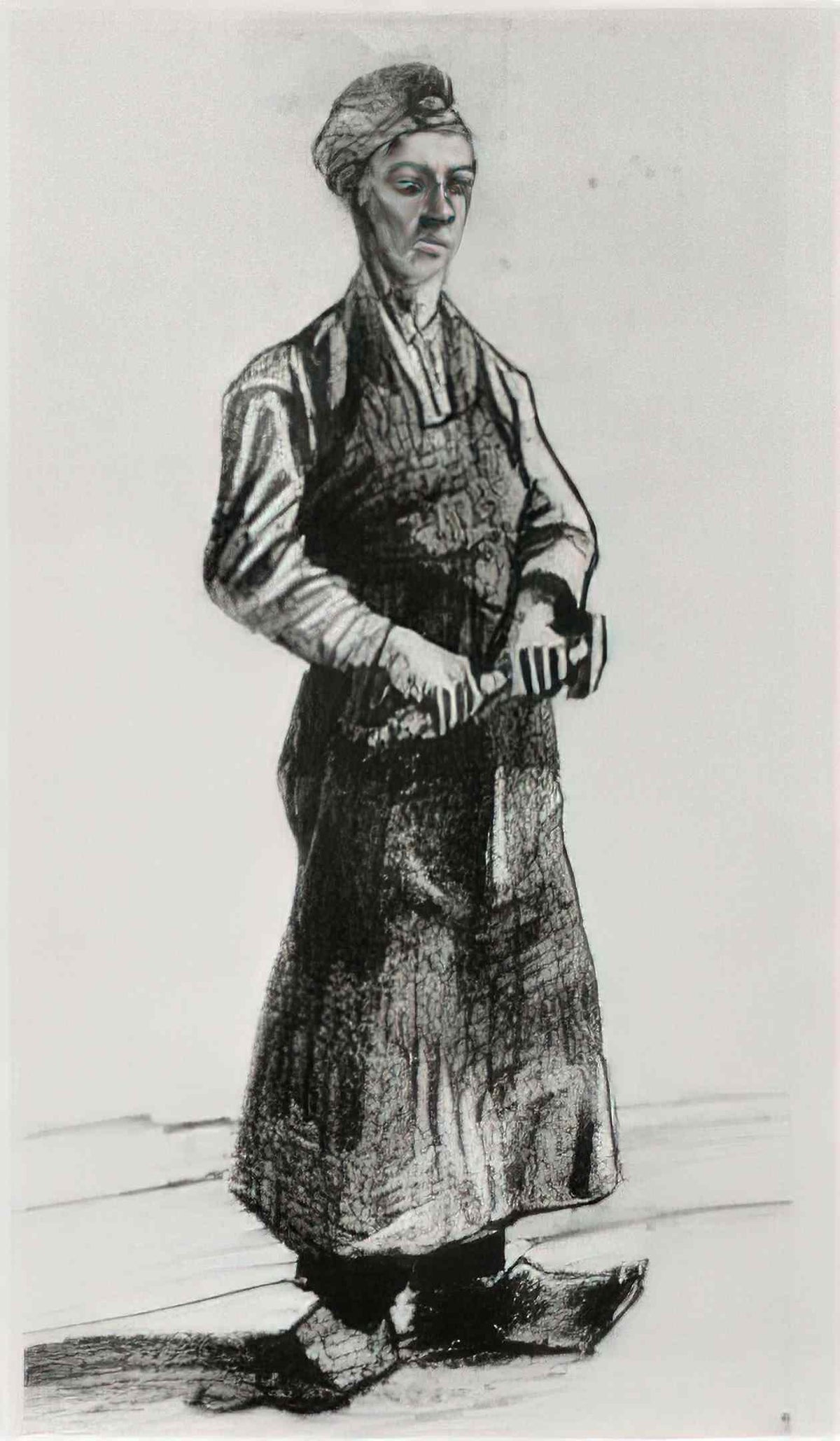 van gogh a carpenter with apron 1882 Art A4 Photo Print