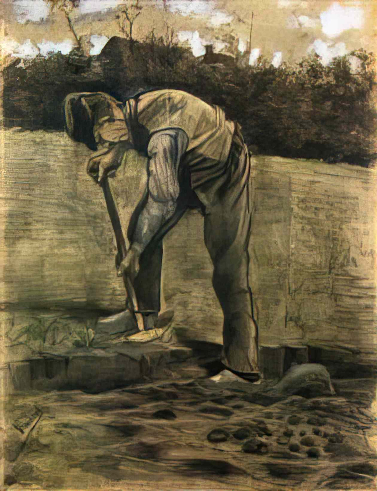 van gogh a digger 1881 Art A4 Photo Print
