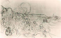 van gogh a group of figures on the beach Art A4 Photo Print