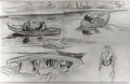 van gogh a steamer with several people 1890 Art A4 Photo Print