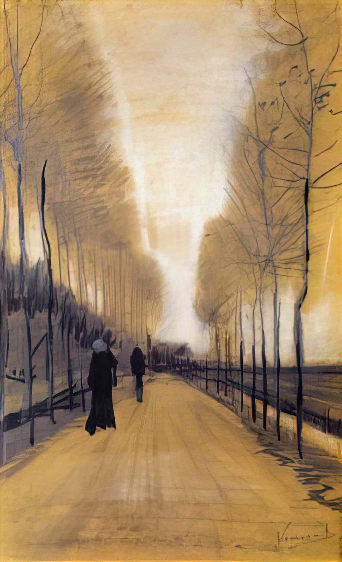 van gogh alley bordered by trees 1884 Art A4 Photo Print