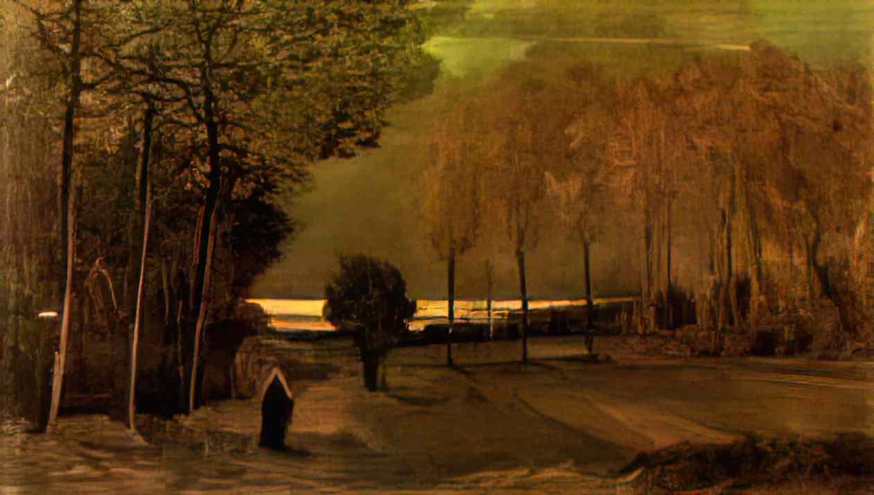 van gogh autumn landscape at dusk 1885 Art A4 Photo Print