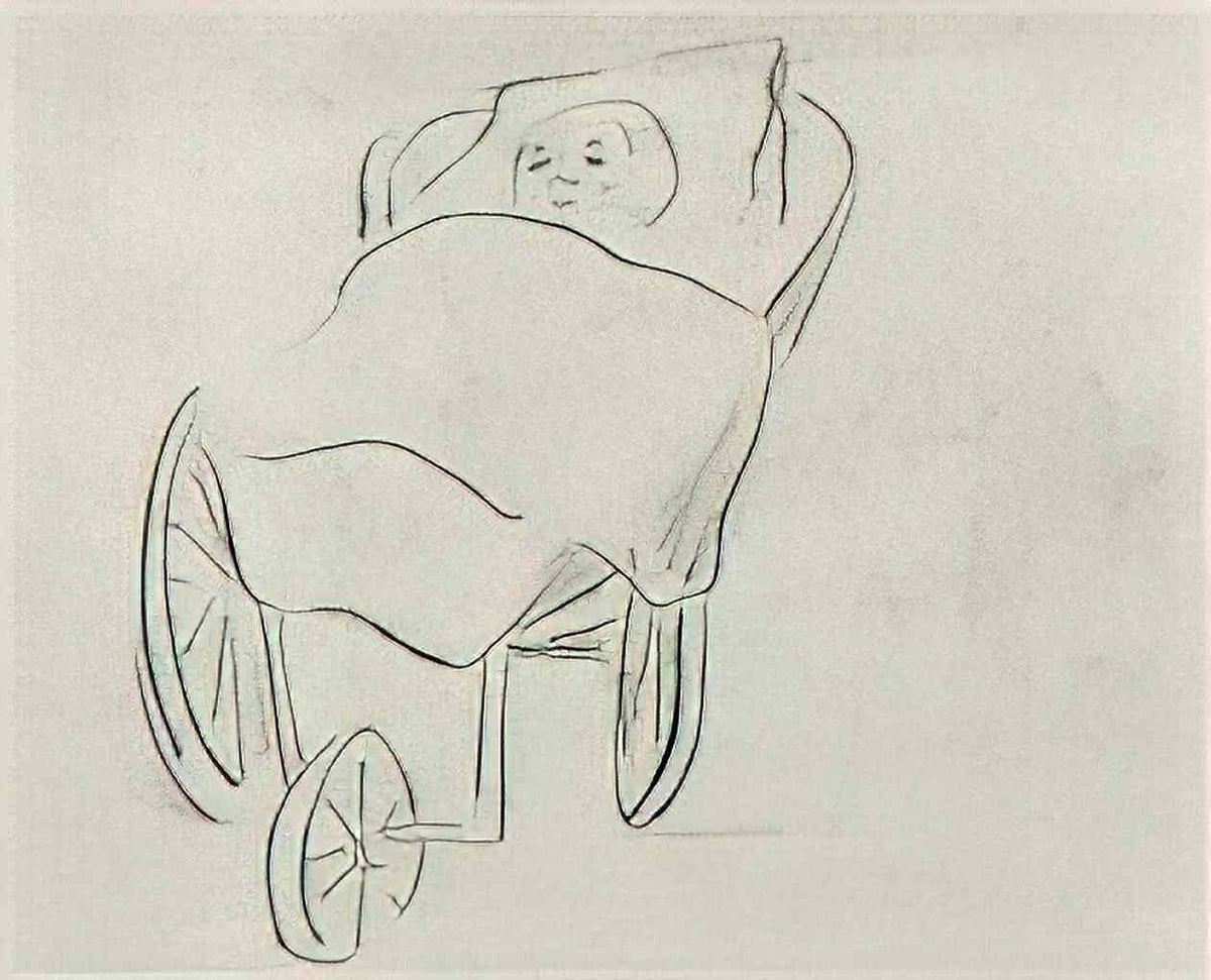 van gogh baby in a carriage Art A4 Photo Print