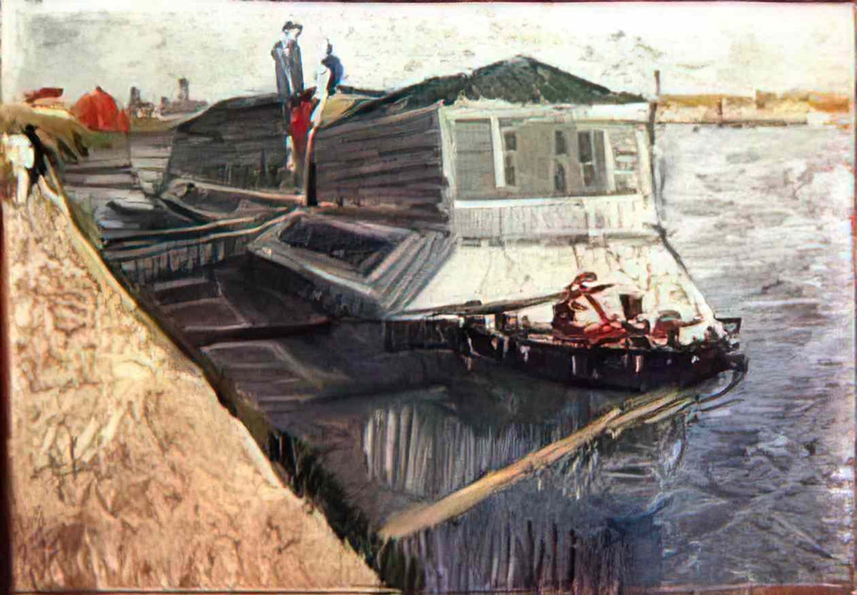 van gogh bathing float on the seine at asnieres 1887 Art A4 Photo Print