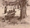 van gogh bench with four persons 1882 Art A4 Photo Print