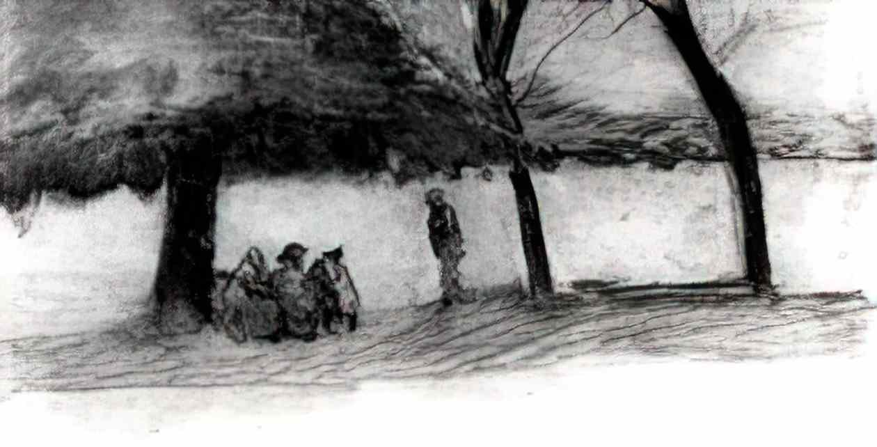van gogh bench with three persons 1882 Art A4 Photo Print