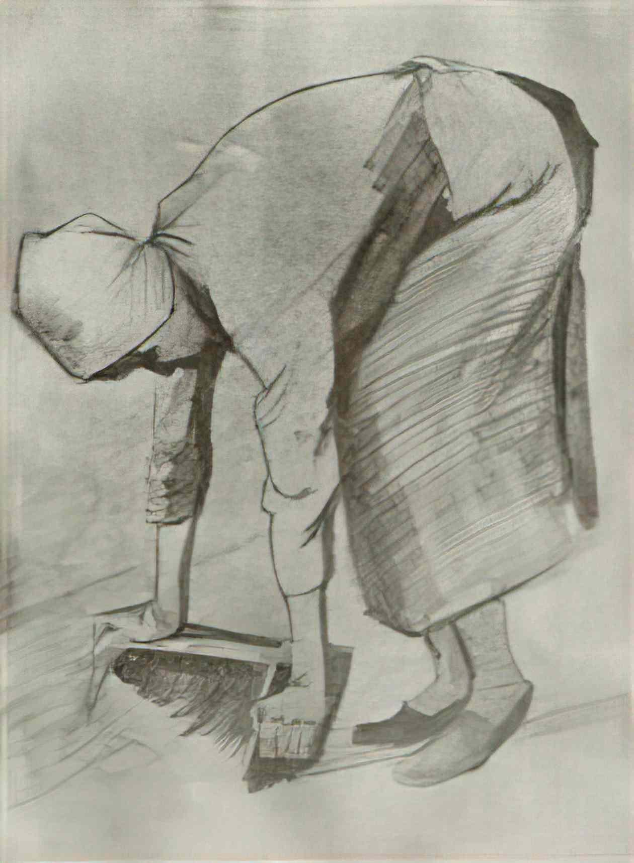 van gogh bending woman 1882 Art A4 Photo Print