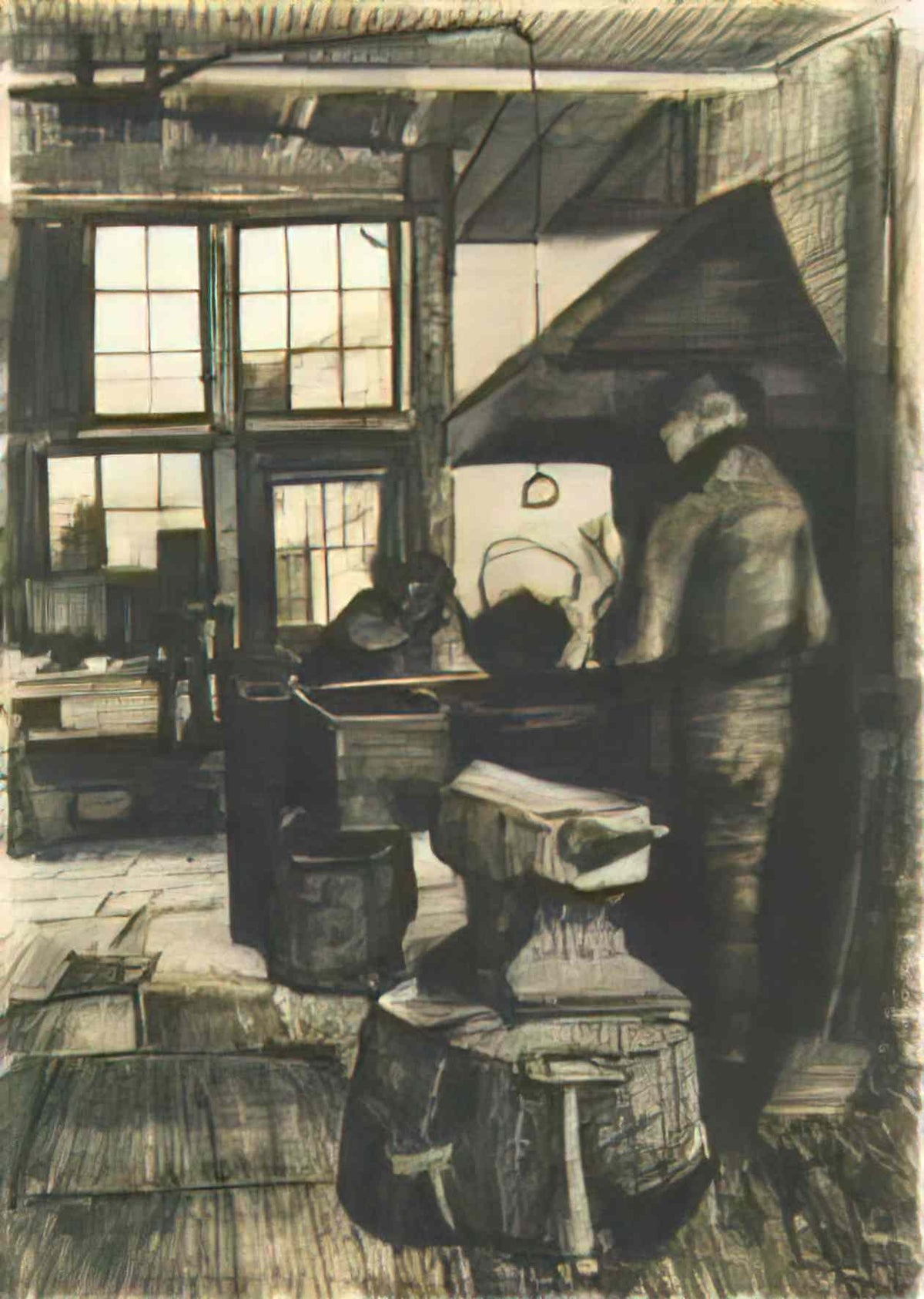 van gogh blacksmith shop Art A4 Photo Print