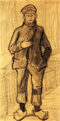 van gogh boy with cap and clogs Art A4 Photo Print