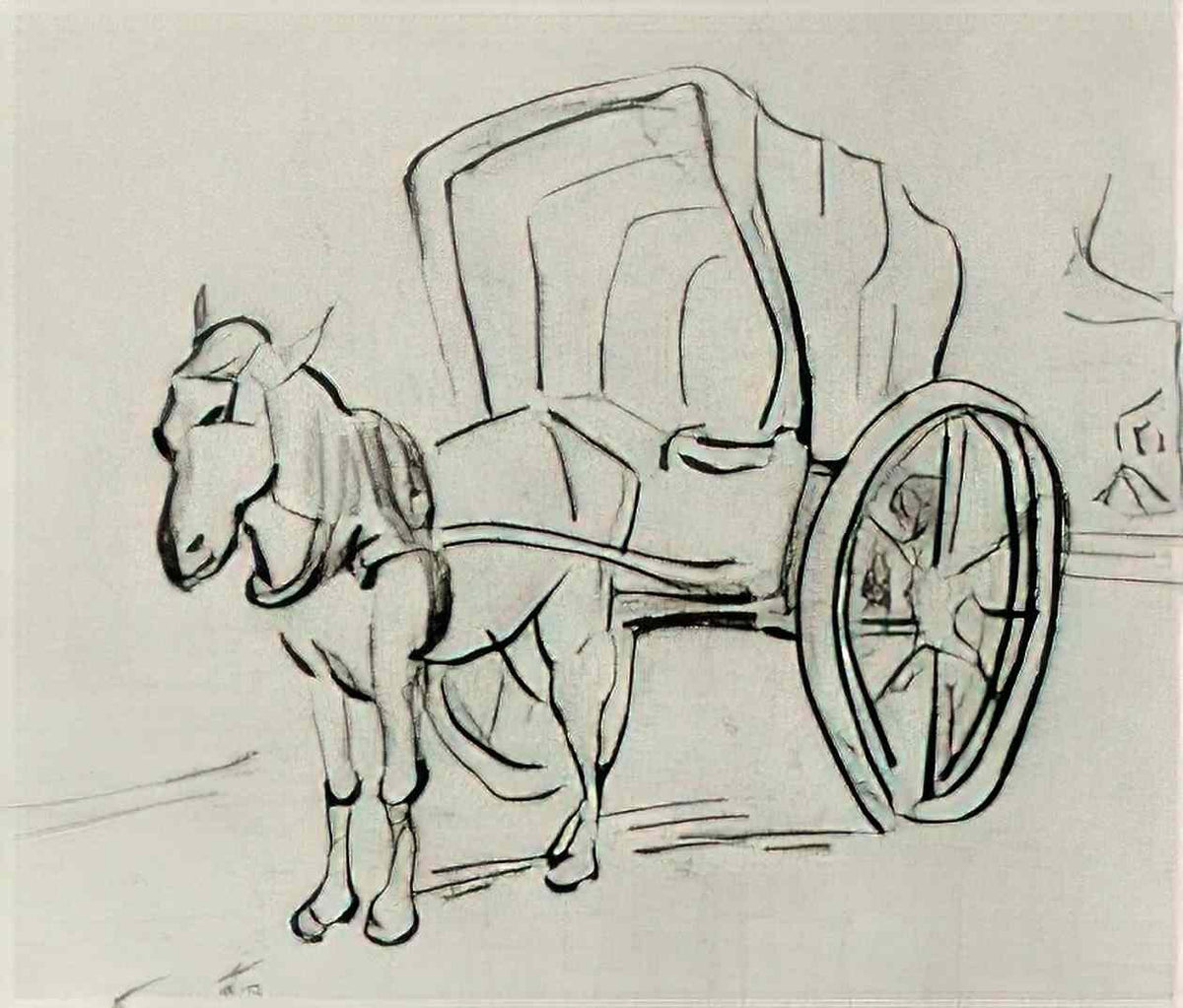 van gogh carriage Art A4 Photo Print