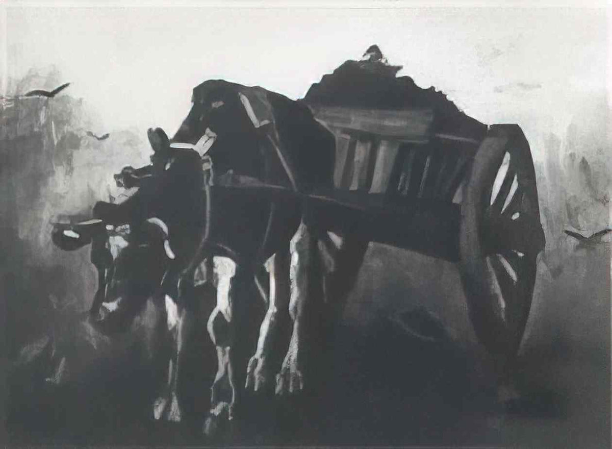 van gogh cart with black ox 1884 Art A4 Photo Print