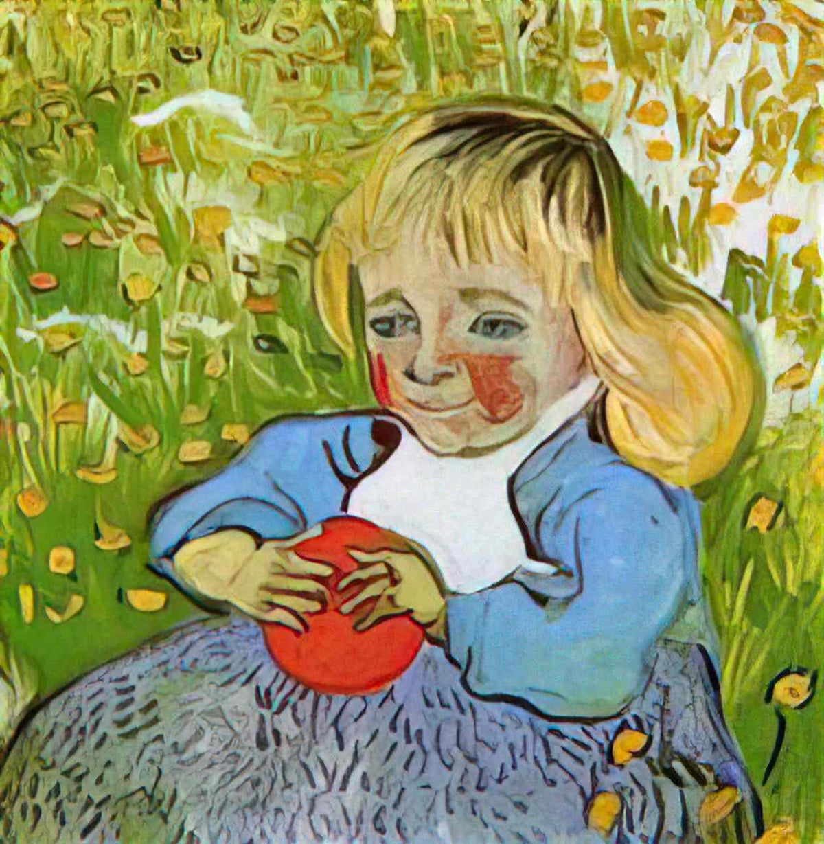 van gogh child with orange 1890 Art A4 Photo Print