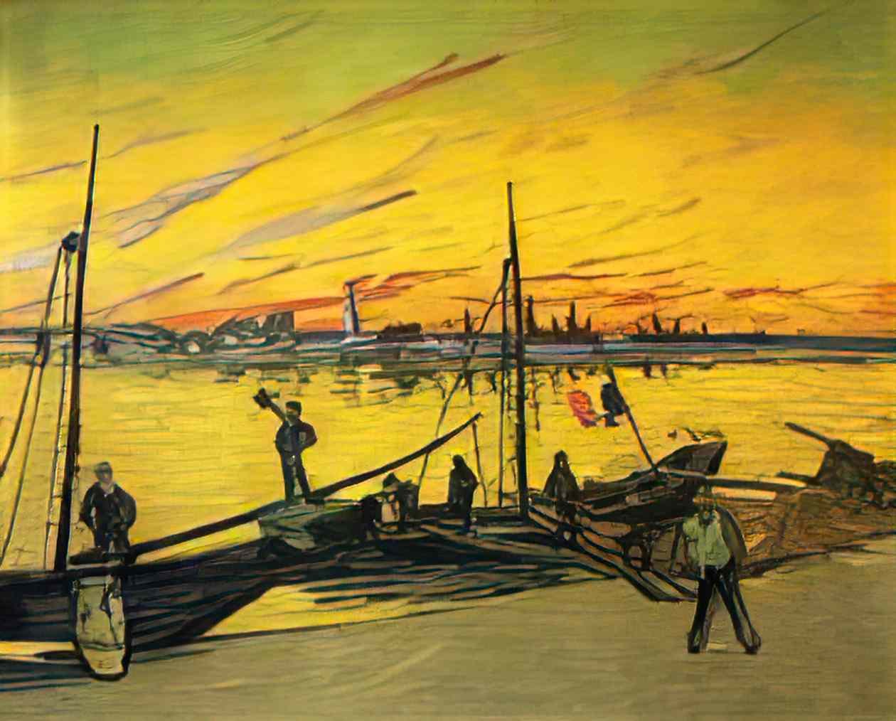 van gogh coal barges 1888 Art A4 Photo Print