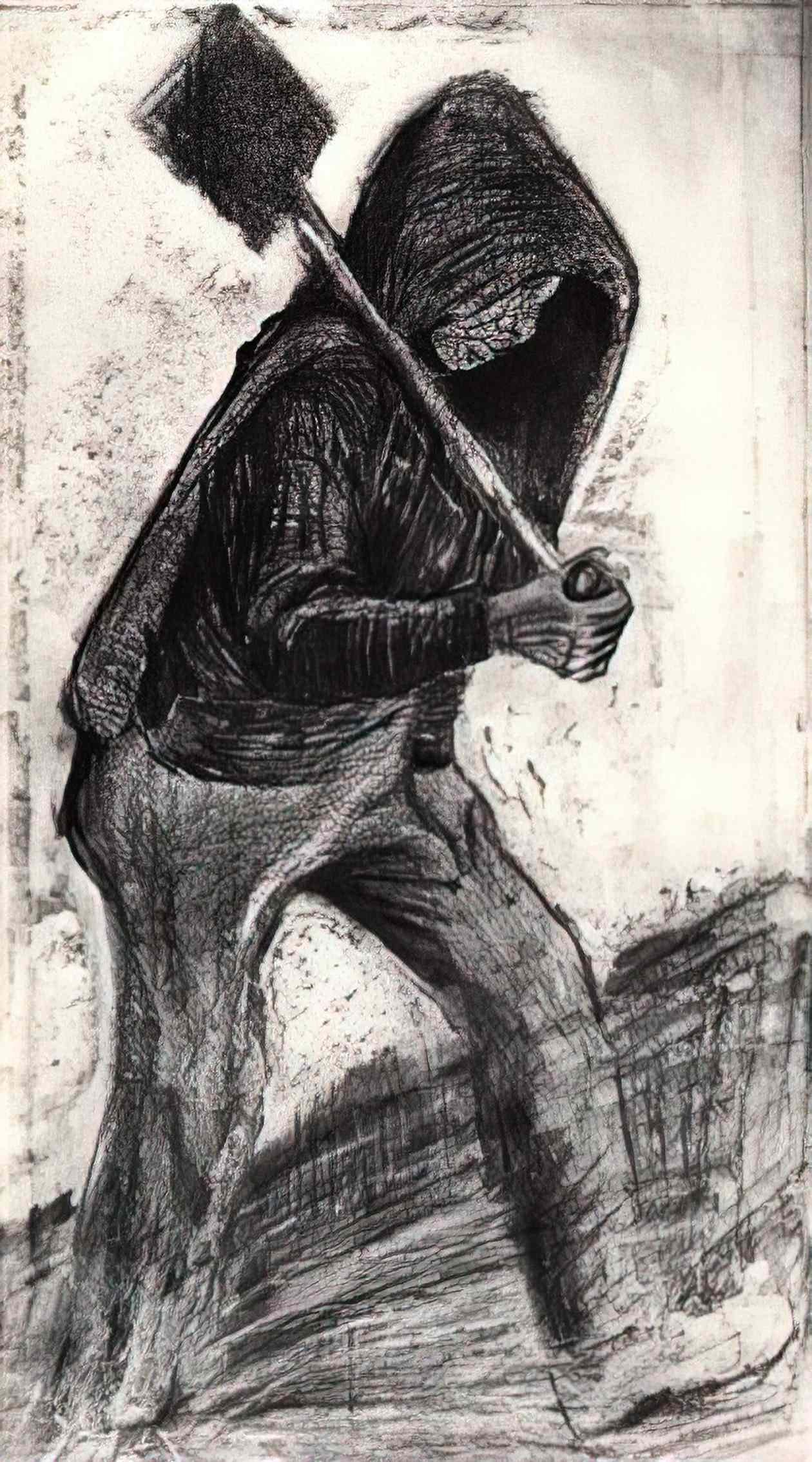 van gogh coal shoveler 1879 Art A4 Photo Print