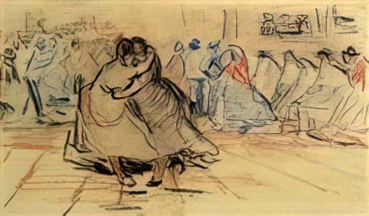 van gogh couple dancing 1885 Art A4 Photo Print
