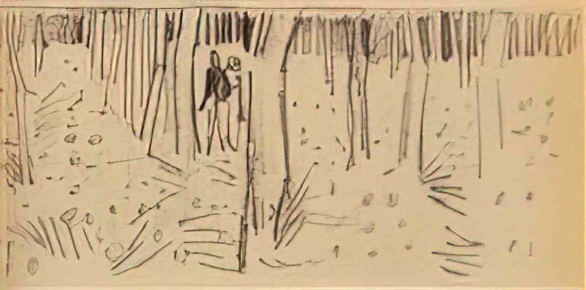 van gogh couple walking between rows of trees 1890 Art A4 Photo Print
