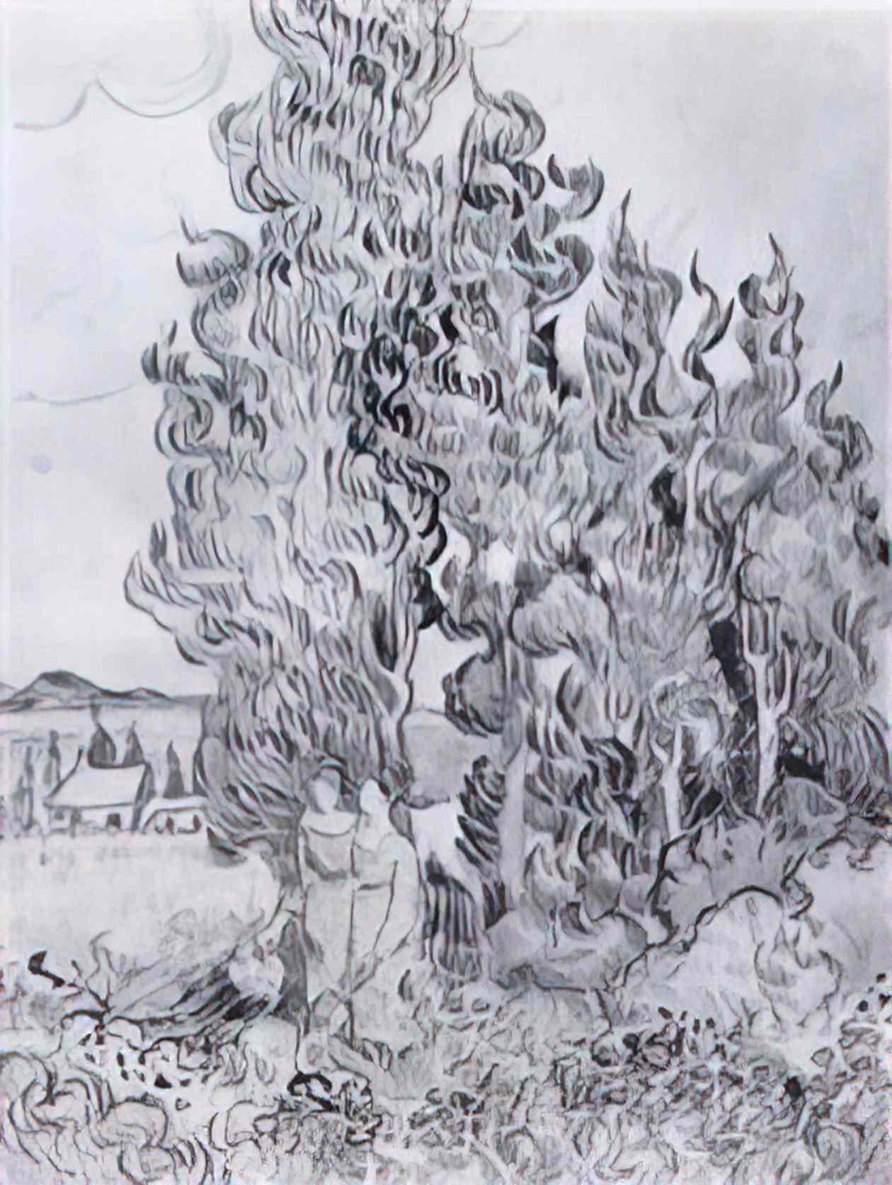 van gogh cypresses 1889 1 Art A4 Photo Print