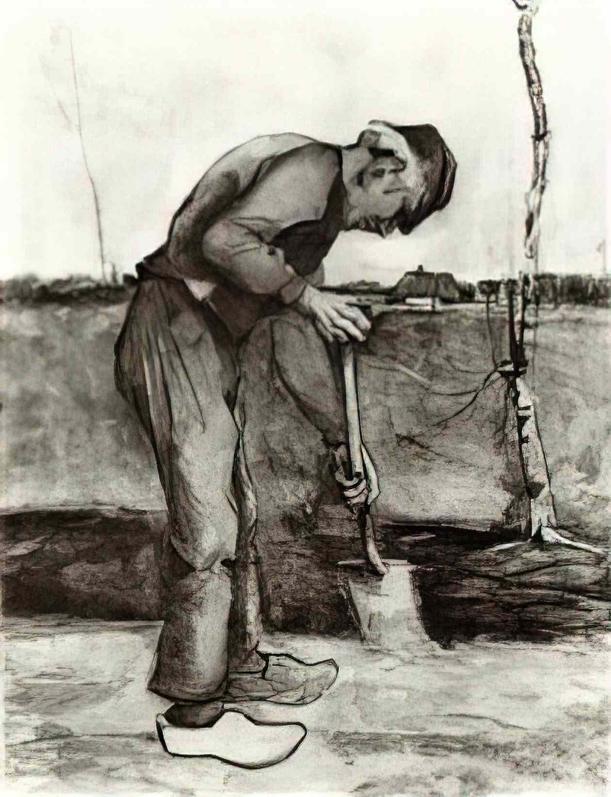 van gogh digger 1881 Art A4 Photo Print