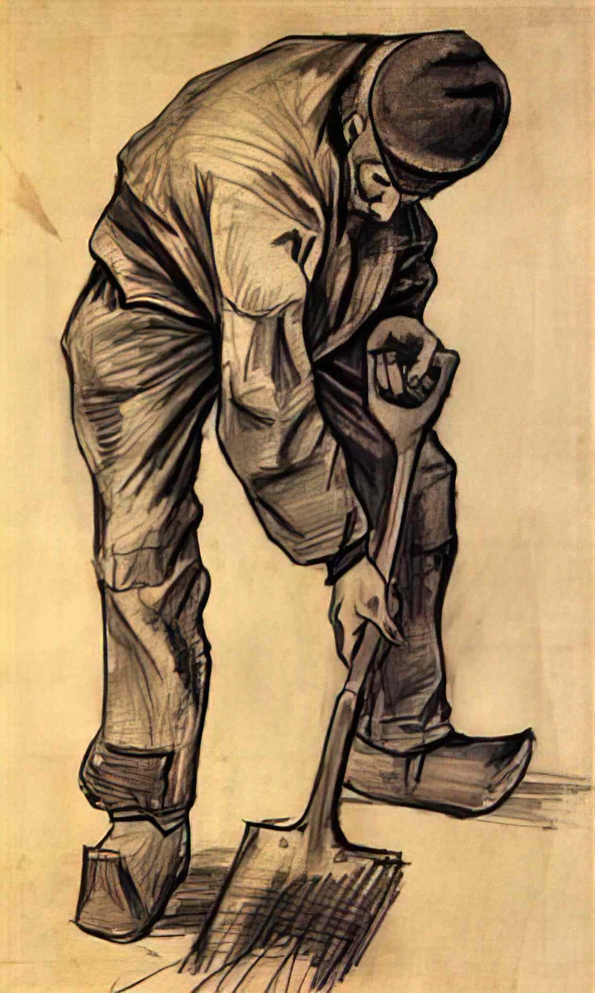 van gogh digger 1882 2 Art A4 Photo Print