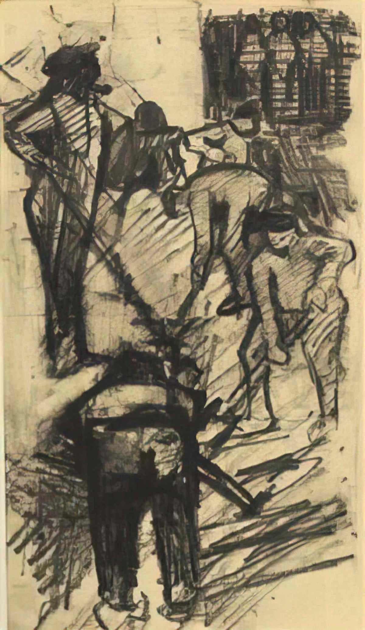van gogh diggers in torn up street 1882 Art A4 Photo Print