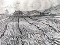 van gogh enclosed field behind saint paul hospital 1889 Art A4 Photo Print