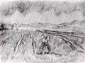 van gogh enclosed field with a sower in the rain 1889 1 Art A4 Photo Print