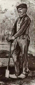 van gogh farmer leaning on his spade 1881 Art A4 Photo Print