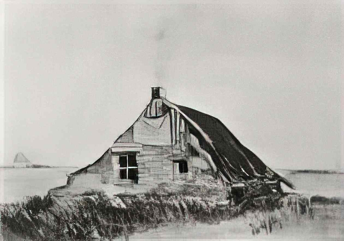 van gogh farmhouse 1883 Art A4 Photo Print