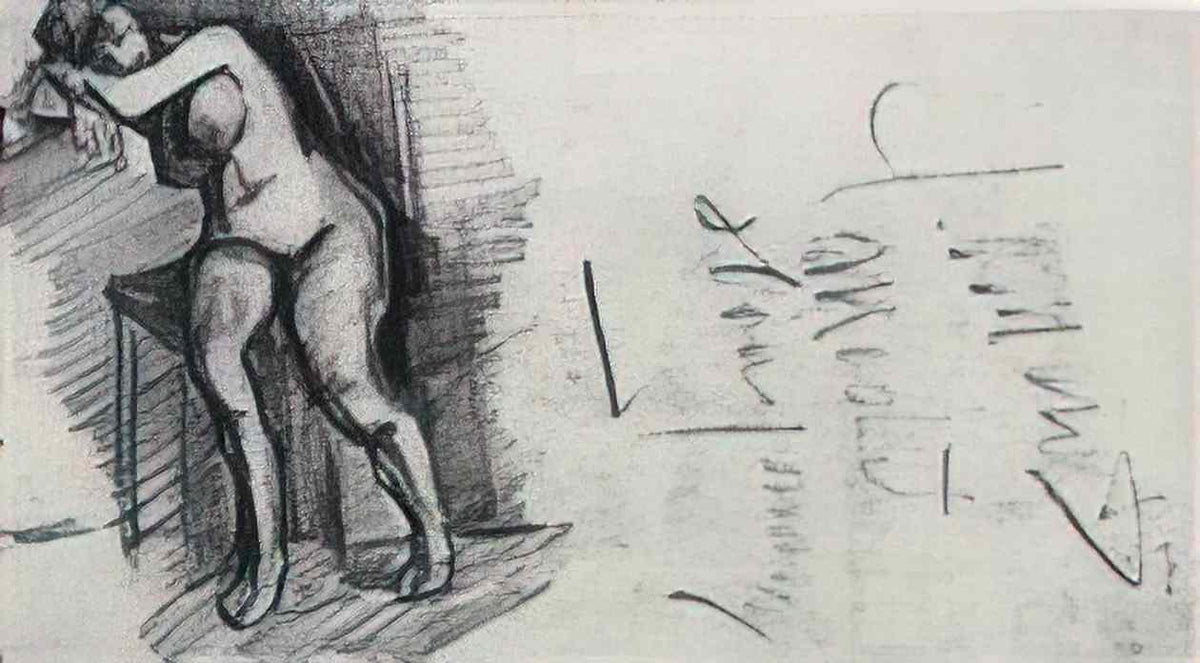 van gogh female nude seated 1886 Art A4 Photo Print