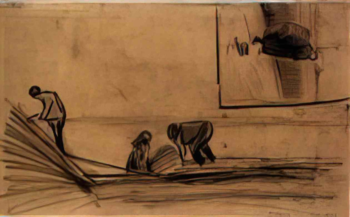 van gogh figures in a winter landscape 1883 Art A4 Photo Print