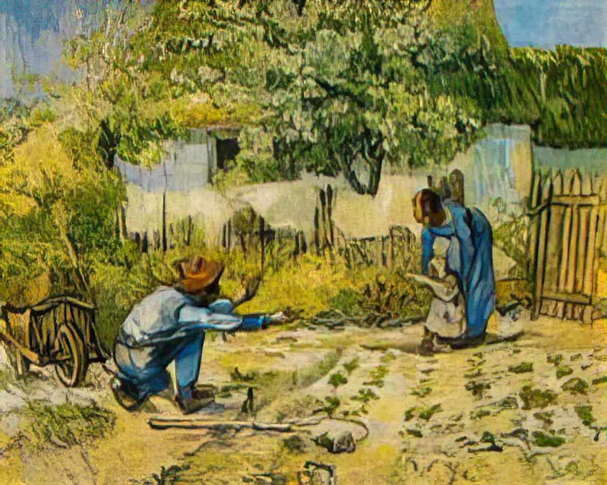 van gogh first steps after millet 1890 Art A4 Photo Print