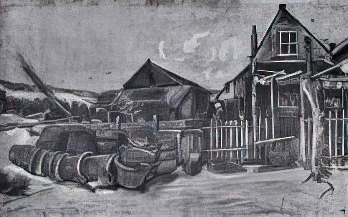 van gogh fish drying barn in scheveningen 1882 Art A4 Photo Print