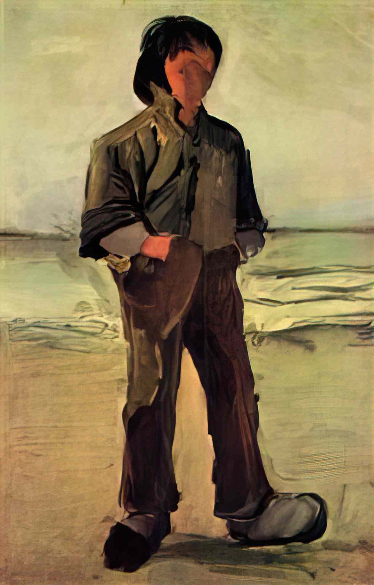 van gogh fisherman on the beach 1882 Art A4 Photo Print