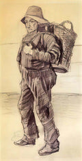 van gogh fisherman with basket on his back 1882 Art A4 Photo Print