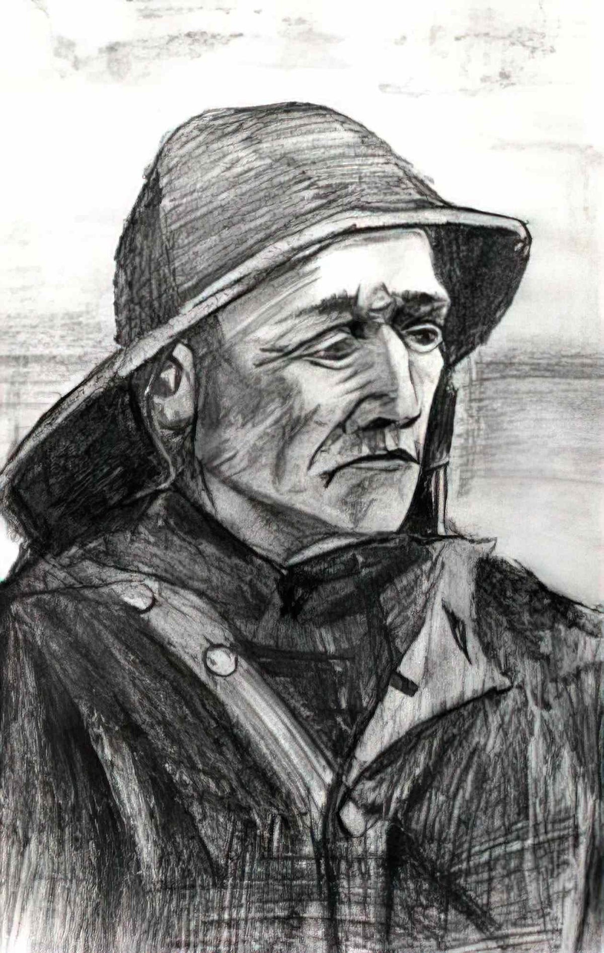 van gogh fisherman with sou wester head 1883 Art A4 Photo Print