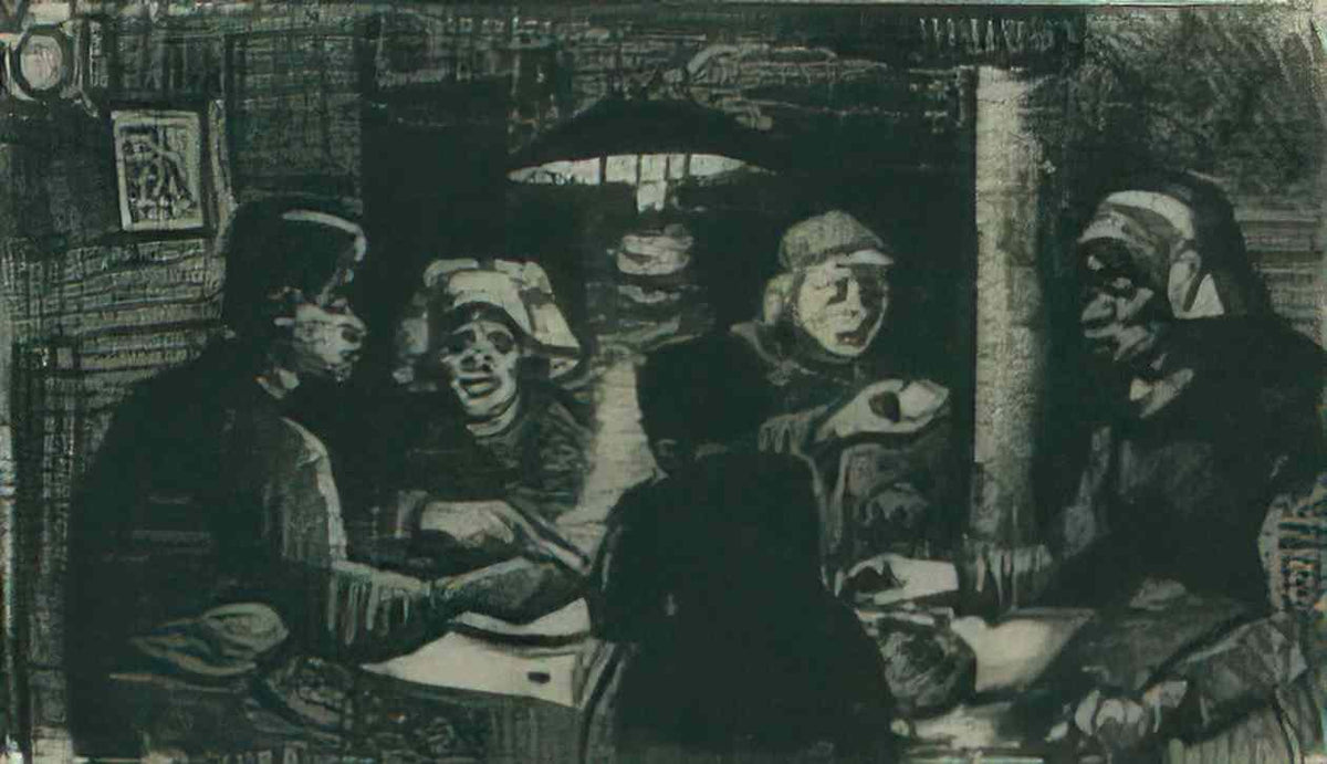 van gogh five persons at a meal 1885 Art A4 Photo Print