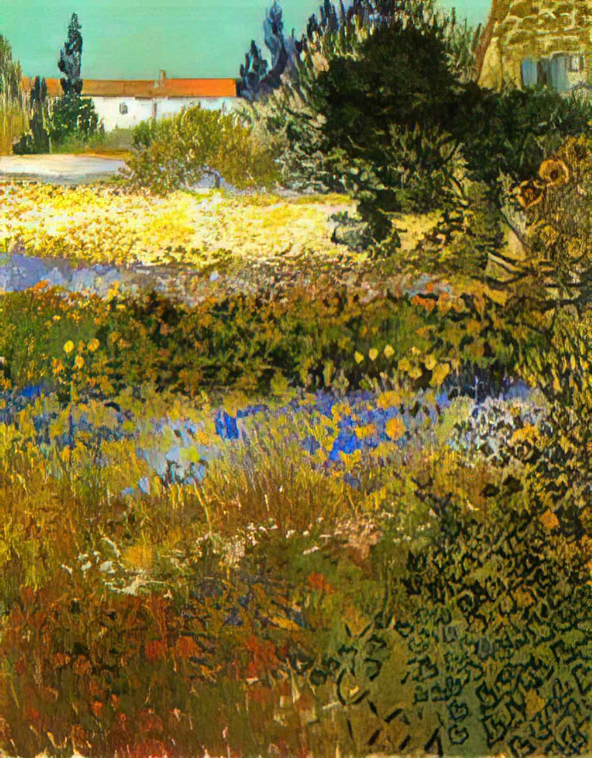 van gogh flowering garden 1888 Art A4 Photo Print