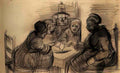 van gogh four people sharing a meal 1885 Art A4 Photo Print