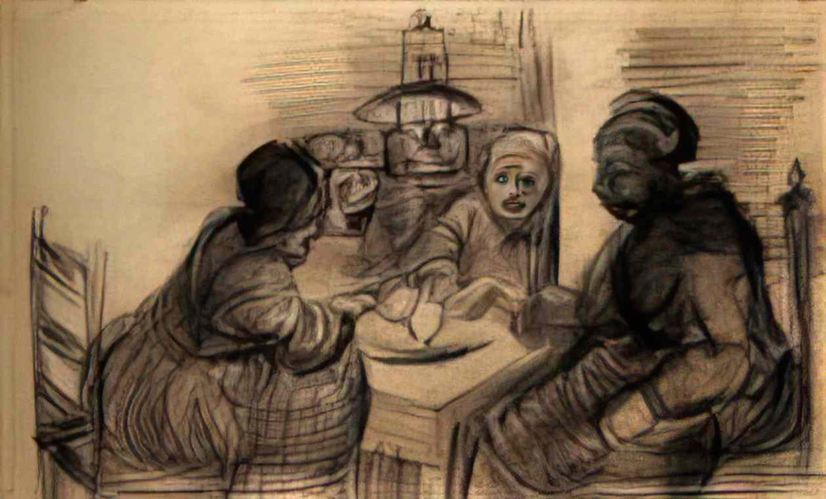van gogh four people sharing a meal 1885 Art A4 Photo Print