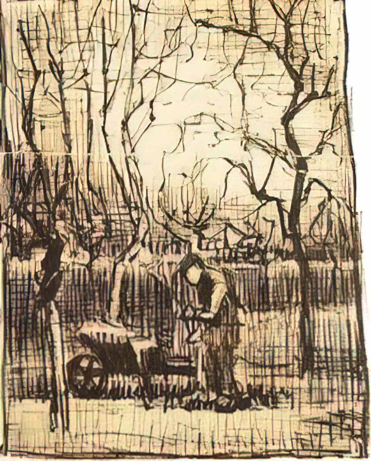 van gogh gardener with a wheelbarrow 1884 Art A4 Photo Print