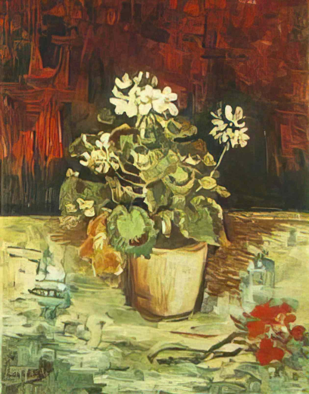 van gogh geranium in a flowerpot 1886 Art A4 Photo Print