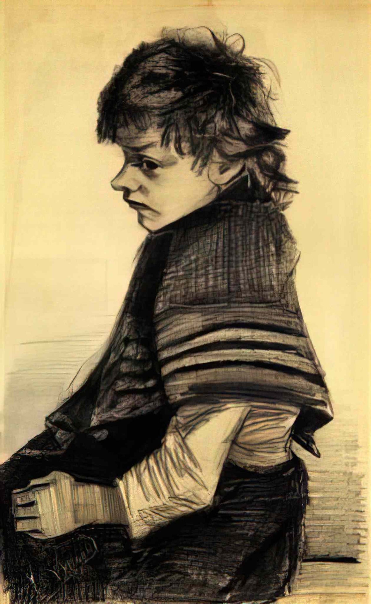 van gogh girl with a shawl 1883 Art A4 Photo Print