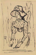van gogh girl with straw hat sitting in the wheat 1890 Art A4 Photo Print