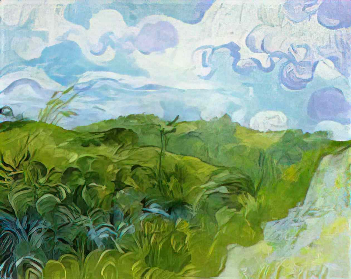 van gogh green wheat fields 1890 Art A4 Photo Print