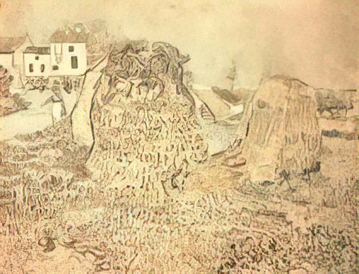 van gogh haystacks near a farm 1888 Art A4 Photo Print