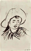 van gogh head of a boy with broad brimmed hat 1890 Art A4 Photo Print